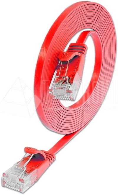 CAT6 FLAT NETWORK CABLE U/UTP 0,5m red
