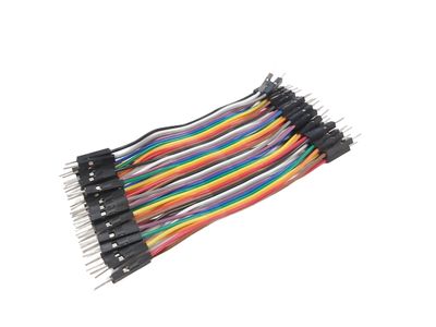 JUMPER WIRE MALE/MALE MULTICOLOR FLAT CABLE 10cm 40pcs