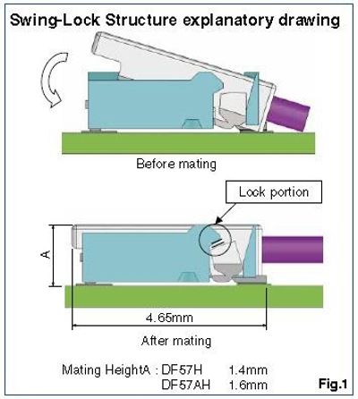 Swing lock 3pin female housing black