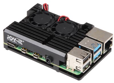 Joy-IT RASPBERRY PI 4B ALUMINIUM CASE BLACK DUAL FANS Joy-IT RASPBERRY PI 4B ALUMINIUM CASE BLACK DUAL FANS