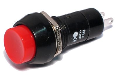 Normally-open pushbutton switch 1A 250V red