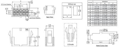 3,0mm 8pole male wire panel mount UL 94V-0 3,0mm 8pole male wire panel mount UL 94V-0