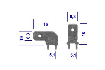 TERMINAL FLAT PUSH-ON 6,3mm MALE PCB