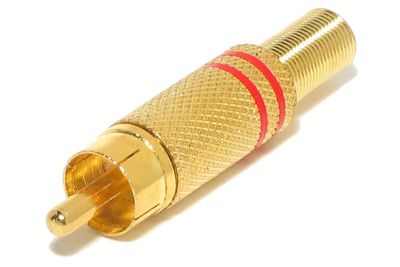 RCA MALE GOLDEN METAL RED RCA MALE GOLDEN METAL RED