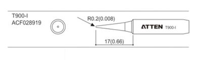 ATTEN T900-I SOLDERING TIP 0,4mm