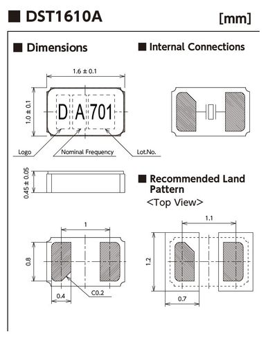 CRYSTAL SMD 32.768kHz 12.5PF 1610