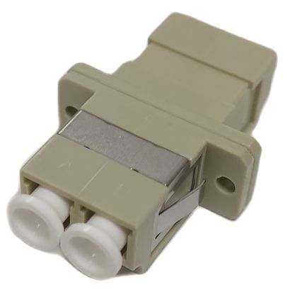 LC -Duplex Adapter, beige and white cap MM
