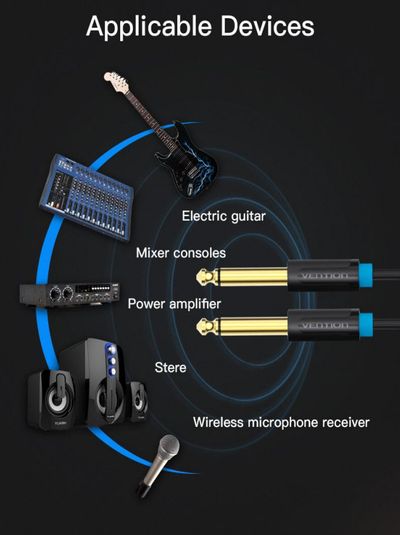 Vention AUDIO CABLE 6,3mm MONO PLUG 0,5m