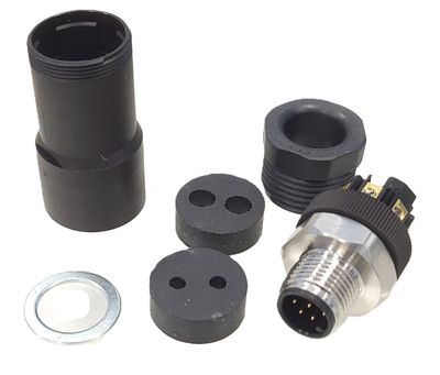 M12 connector 8-pin screw-locking A-code