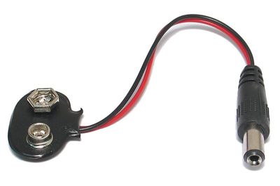 9V BATTERY CLIP WITH DC21 PLUS@CENTER
