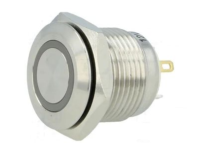 MOMENTARY SWITCH WITH WHITE BACKLIGHT Ø16mm