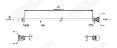 SATA 7pin male 90 deg both ends L 200mm SATA 7pin male 90 deg both ends L 200mm