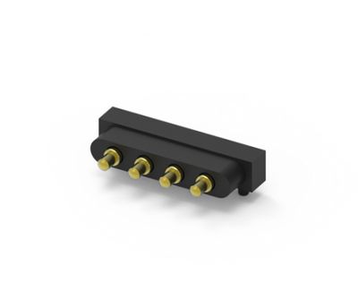 Pogo Pin R/A Type,04Pin, 2.54P, 10u",2.5H,Dip