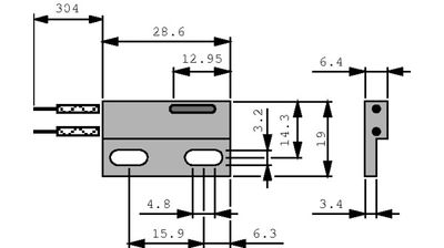 Reed Sensor, ,Flange Mount, 500 mA