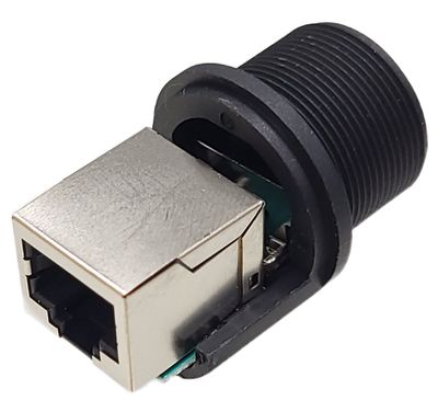 RJ45 pass-through junction box for enclosure