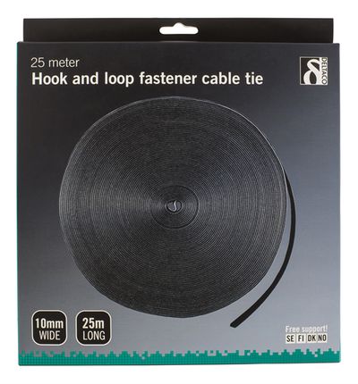 Hook-and-loop fastener, width 10mm, 25m reel