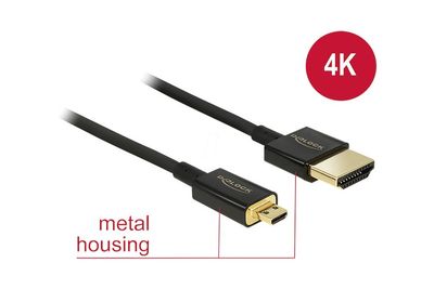 DeLock Extra-short MicroHDMI-HDMI cable 0,25 m DeLock Extra-short MicroHDMI-HDMI cable 0,25 m