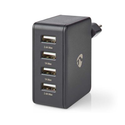 USB WALL CHARGER 5V 2x2,4A+2x1A
