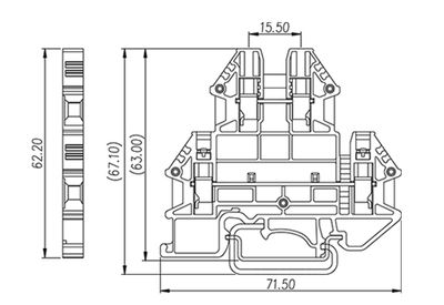 Dinkle DKK4N-PE, GTB DL C4, screw, 0.34-6mm2, GY Dinkle DKK4N-PE, GTB DL C4, screw, 0.34-6mm2, GY