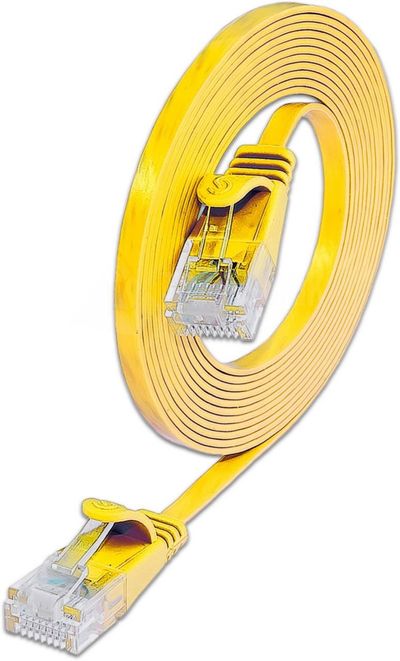 CAT6 FLAT NETWORK CABLE U/UTP 2m yellow