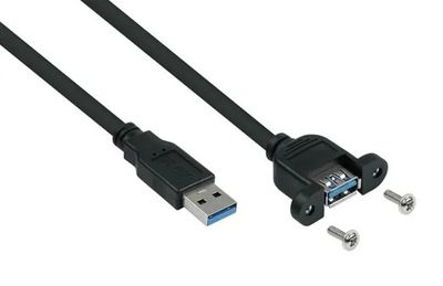 USB 3.0 EXTENSION CABLE A-MALE / FEMALE for panel 30cm