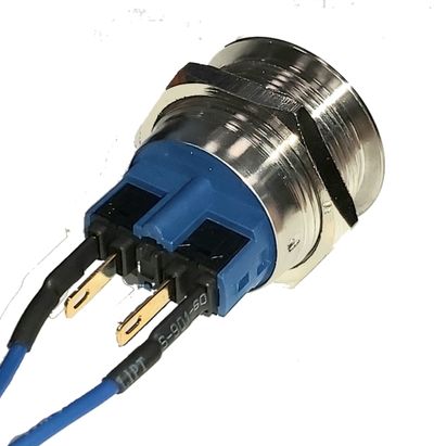AV Switch SPDT On-(OFF) 22mm with blue wires AV Switch SPDT On-(OFF) 22mm with blue wires