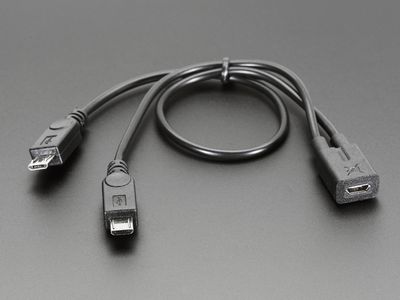 USB MICO-B N / 2X MICRO-B U 0,18m