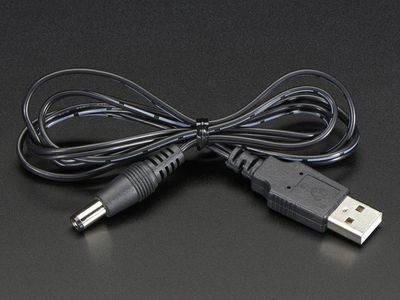 USB to 2.1mm Male Barrel Jack Cable 1m