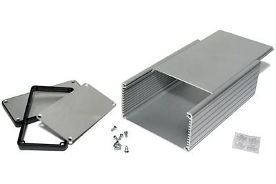 CLEAR ANODIZED ALUMINUM ENCLOSURE 53x103x160mm