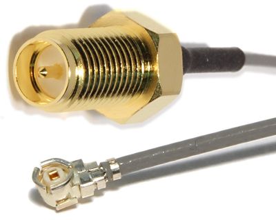 U.FL 1.13mm SMA(F)RP bulkhead L50mm