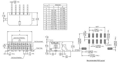 3,0mm 14pole smd male RA smd tabs Sn HF UL94V-0
