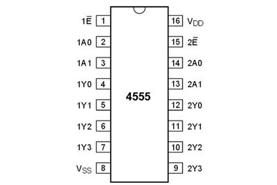 CMOS-LOGIC IC DEC 4555 DIP16