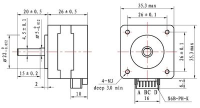STEPPER MOTOR NEMA14 8V 0.4A 1.8deg STEPPER MOTOR NEMA14 8V 0.4A 1.8deg