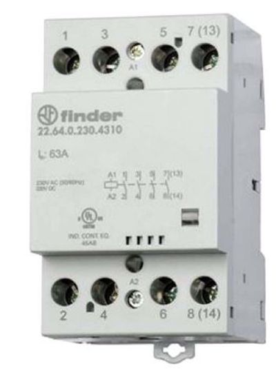 CONTACTOR DIN-RAIL MOUNT 4NO, 24V, 63A, 24kVA