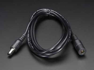 2.1mm female/male barrel jack extension cable - 1.5m