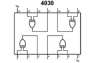 CMOS-LOGIC IC XOR 4030 DIP14