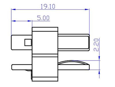 T-SHAPE CONNECTOR MALE