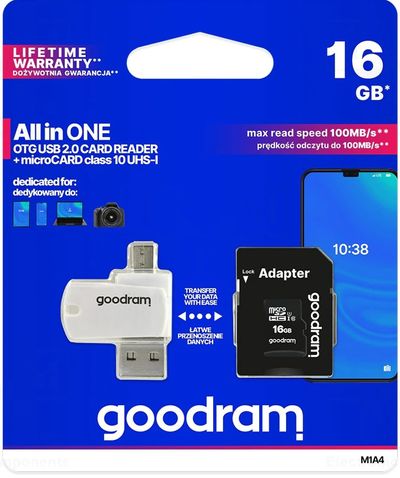 MEMORY CARD microSDHC Kit 16GB WITH READER