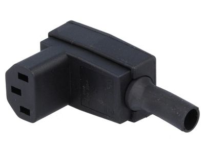 IEC C13 POWER PLUG FEMALE DOWN ANGLE