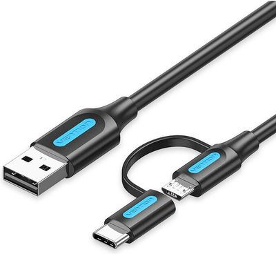 Vention USB-2.0 CABLE A-MALE / USB-C/microB 0,5m