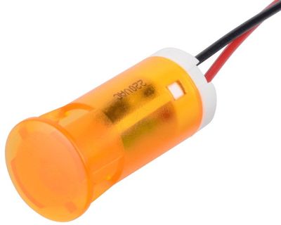 10mm 230VAC LED INDICATOR LIGHT ORANGE