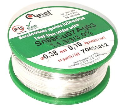 LEAD-FREE SOLDER WIRE 0,38mm 100g