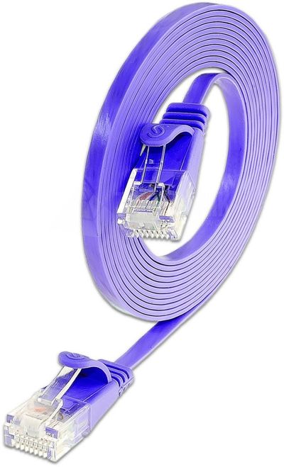 CAT6 FLAT NETWORK CABLE U/UTP 0,5m violet