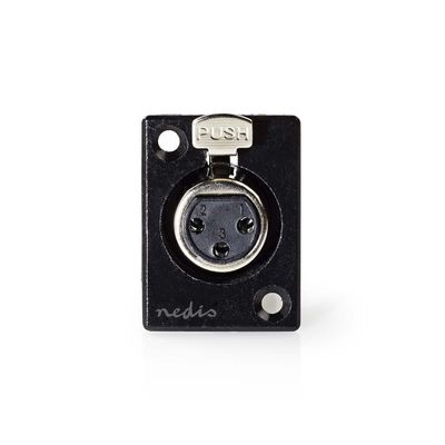 XLR 3-PIN FEMALE PANEL BLACK