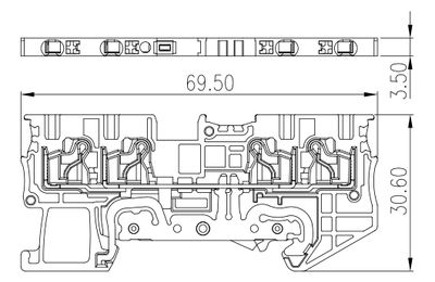 Dinkle DP1.5N-TR-PE, GTB C4, pushin, 0.14-1.5mm2, GY