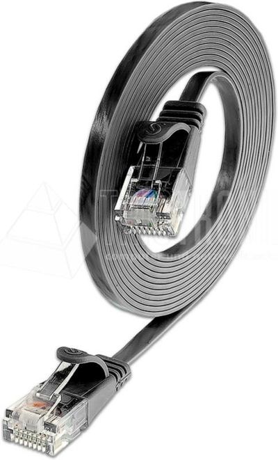 CAT6 FLAT NETWORK CABLE U/UTP 1m black CAT6 FLAT NETWORK CABLE U/UTP 1m black