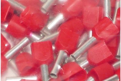 WIRE END FERRULE 2x1,0mm2 RED 100pcs WIRE END FERRULE 2x1,0mm2 RED 100pcs