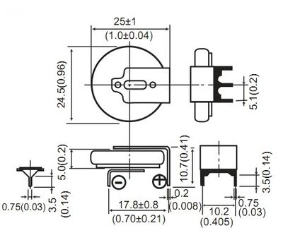 CR2450 HORIZONTAL 2+1