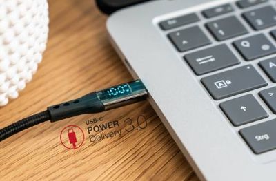 USB-2.0 CABLE C-MALE / C-MALE 1,0m with power meter