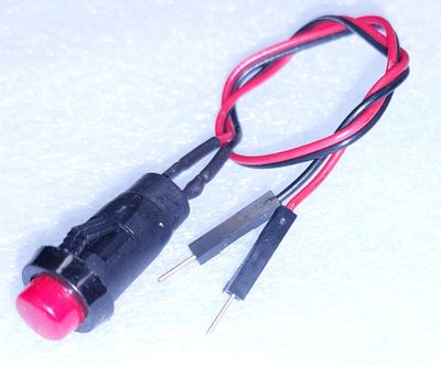 Push Button Switch (Red) Panel Mount 10mm with Wire-20cm